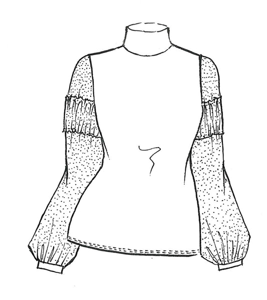 Paula Ryan Soft Sleeve Merino Body Turtleneck Top