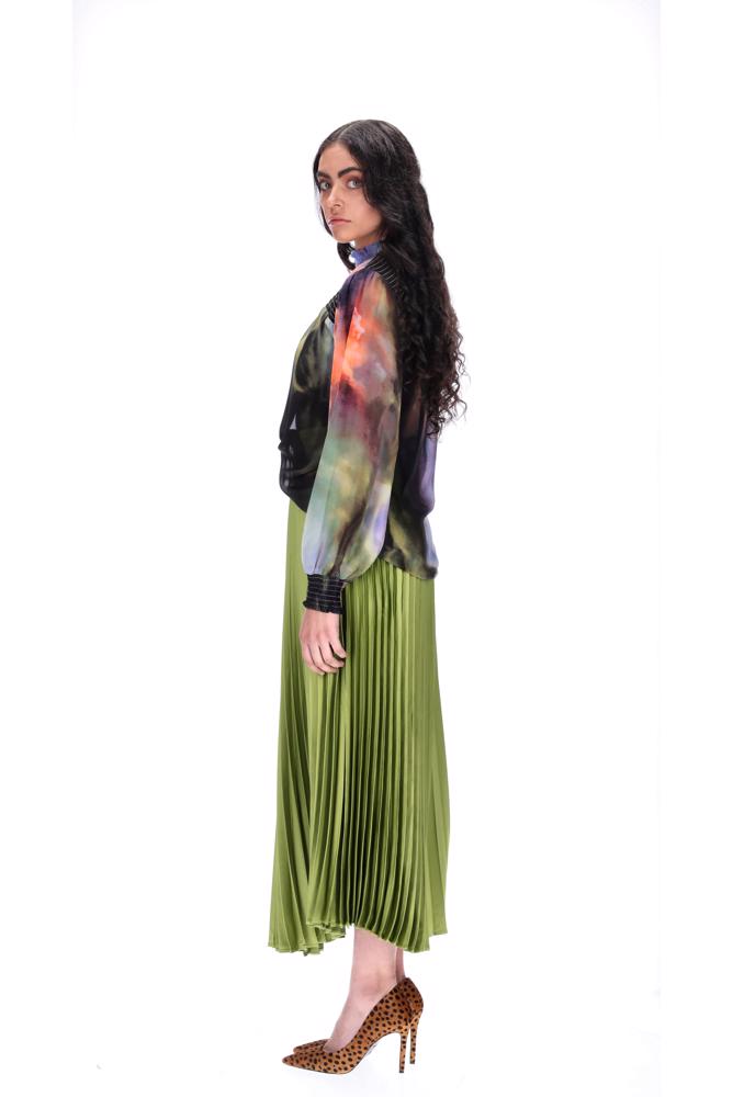 Amaya Lexis Pleated Skirt - Green