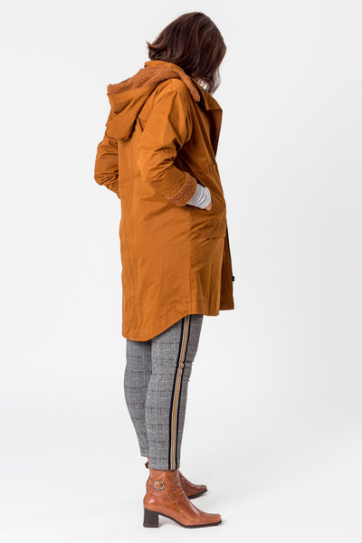 Fluffy Trim Coat - Blackstone