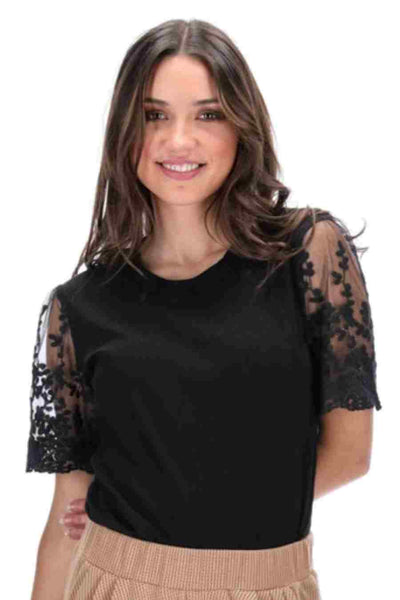 Charlo Lacey Top Black