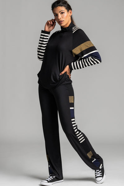 Paula Ryan Relaxed Side Stripe Lounge Pant - Cashmere Modal