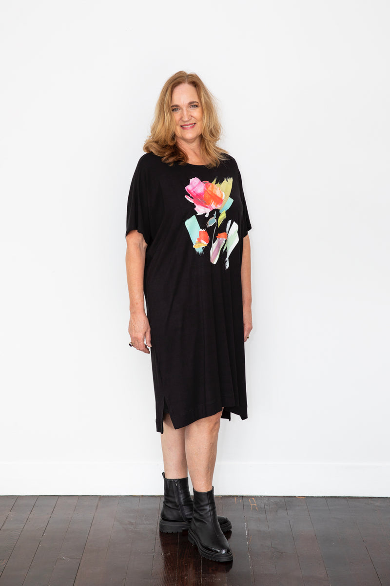 Bittermoon Brush Stroke Dress - Black