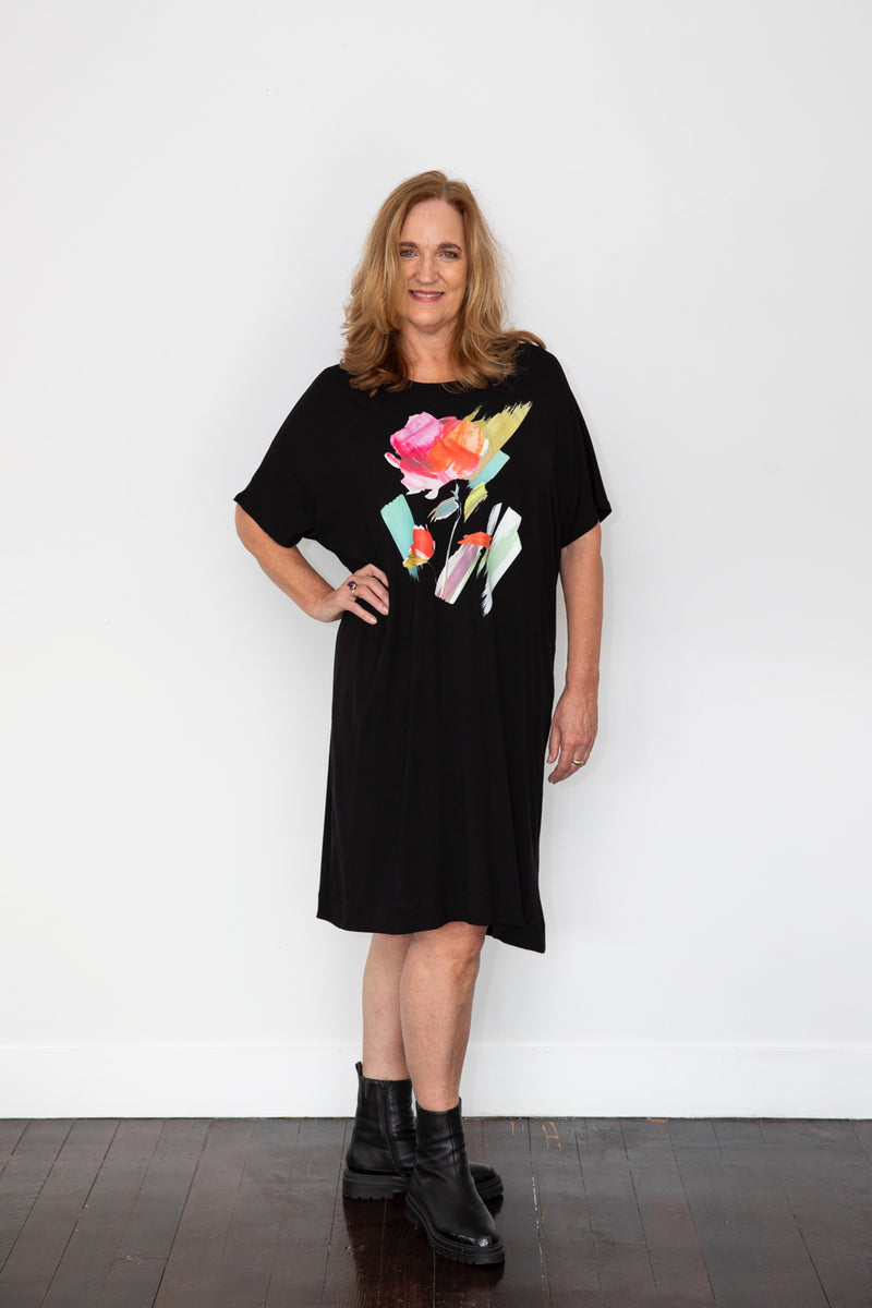 Bittermoon Brush Stroke Dress - Black