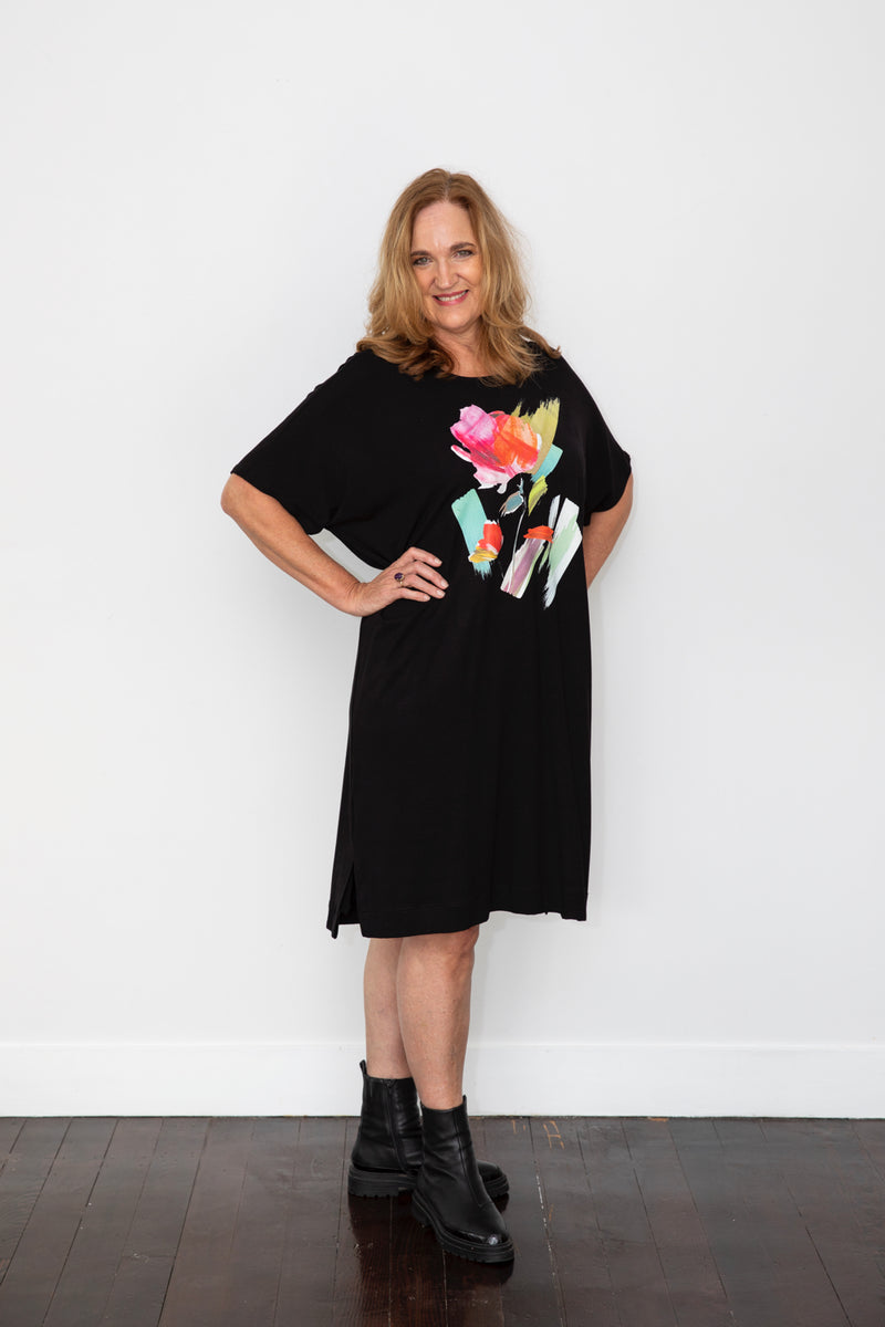 Bittermoon Brush Stroke Dress - Black