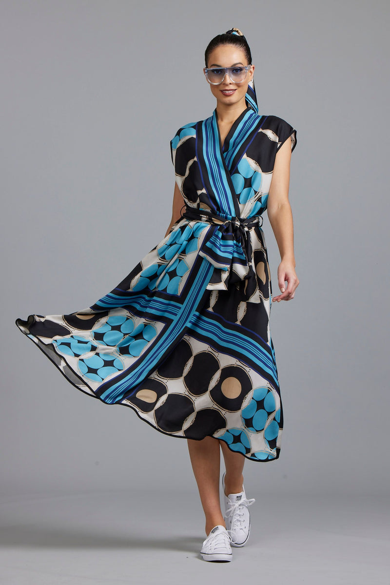 Paula Ryan Foulard Print Wrap Dress
