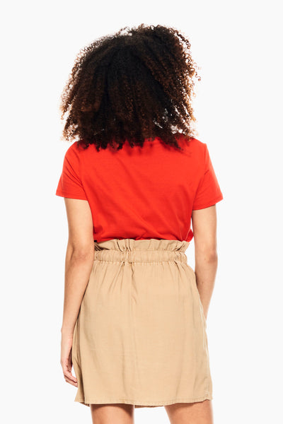 Garcia Orange-Red T-Shirt With Text Print