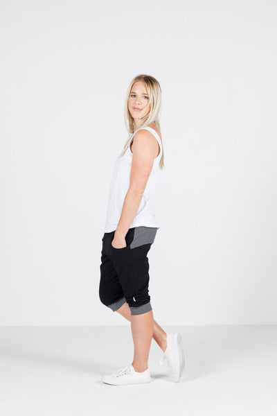 3/4 Apartment Pants - Stripe Cuffs With X Spot