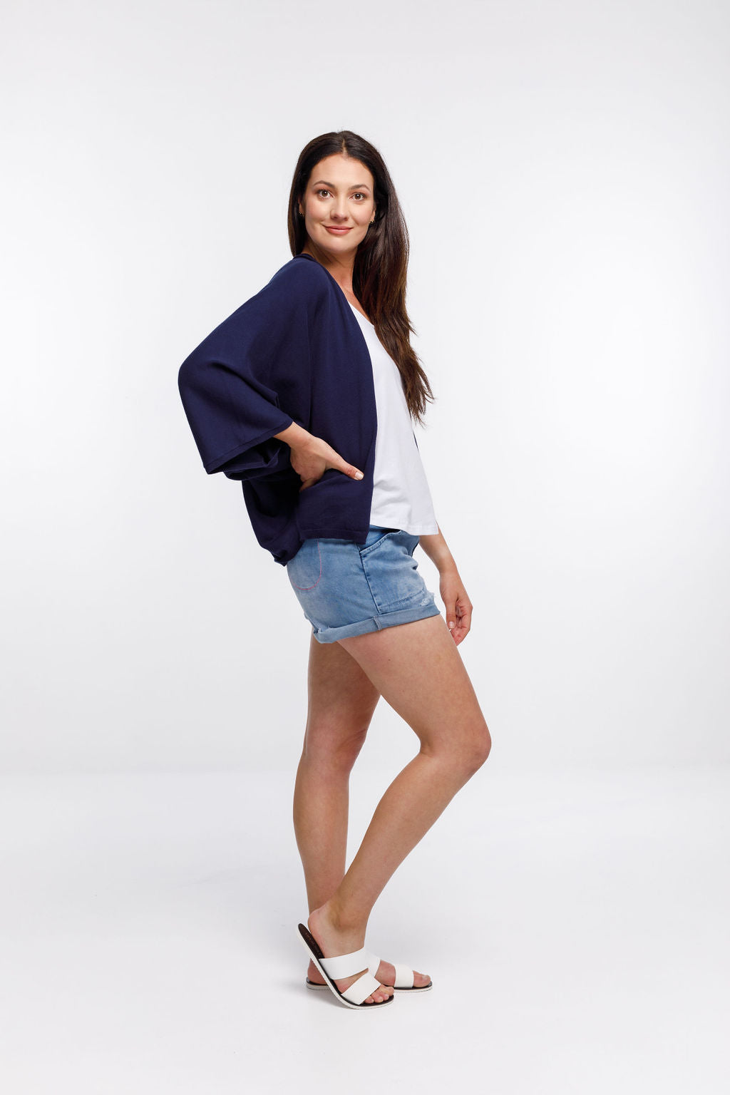 Home Lee Knit Cape - Navy