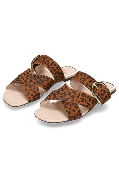 Hey Monday Archie Brown Leopard Sandal