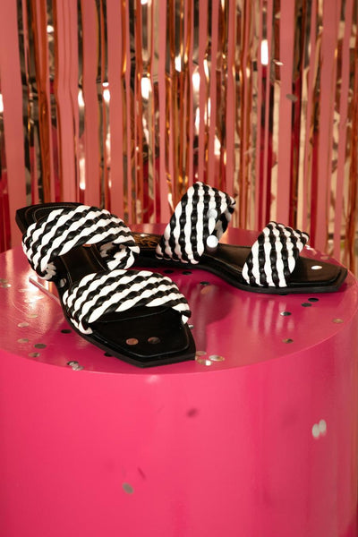 Black and discount white pink slides