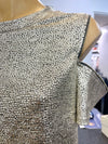 Frank Lyman Gold Knit Top With Zipper Detail
