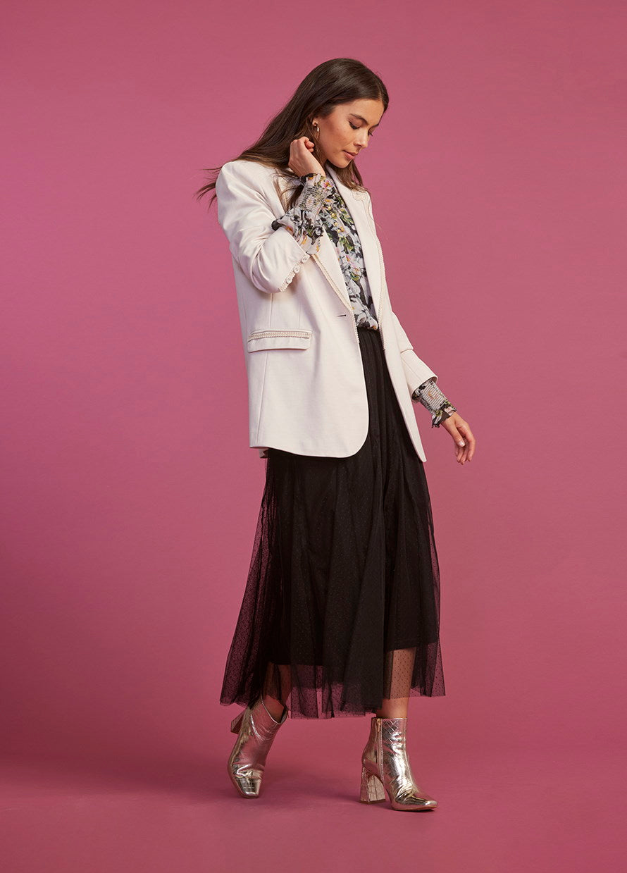 Loobies Story Cora Godet Skirt Black SHINE ROSSELLINI