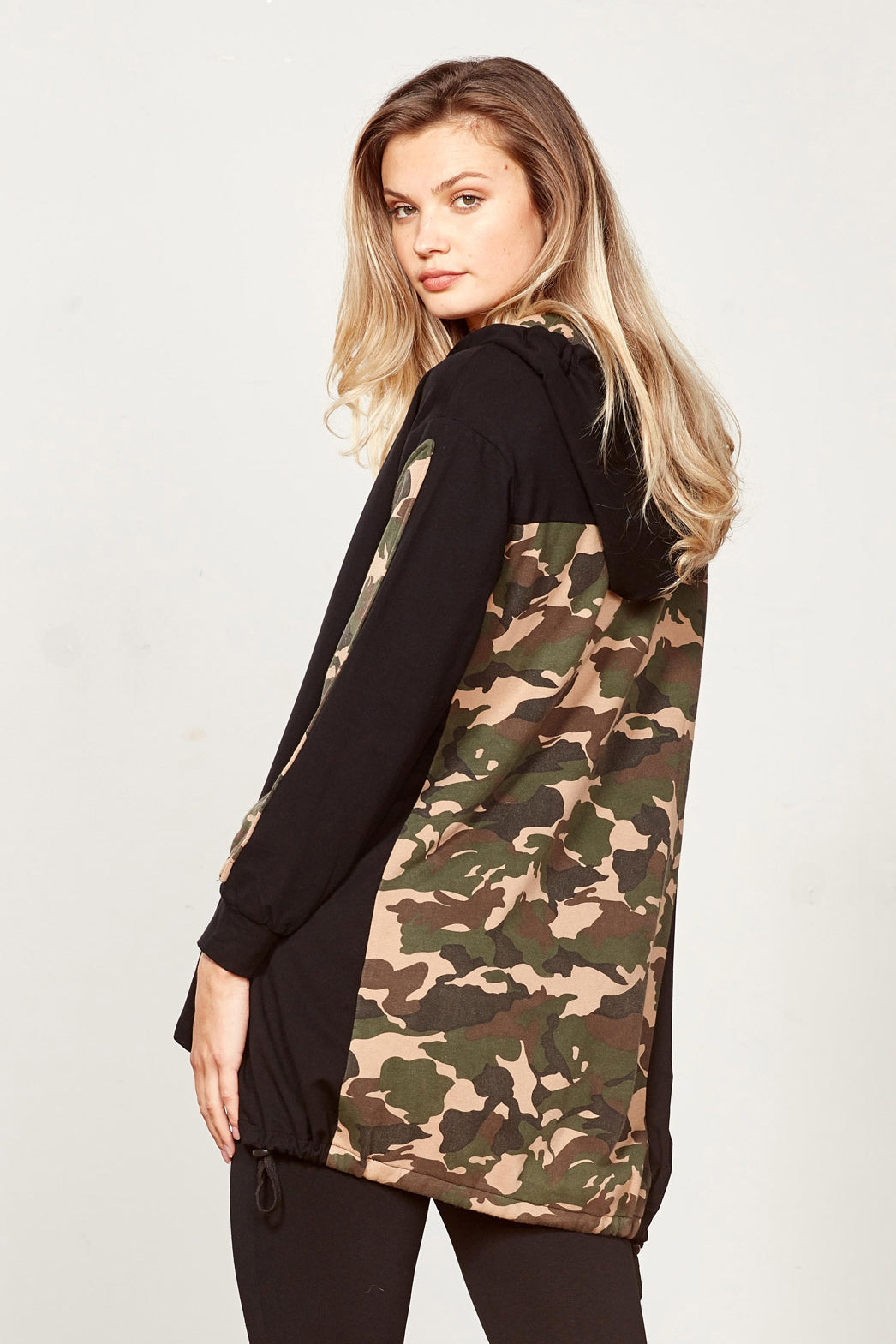 Camo on sale longline jacket