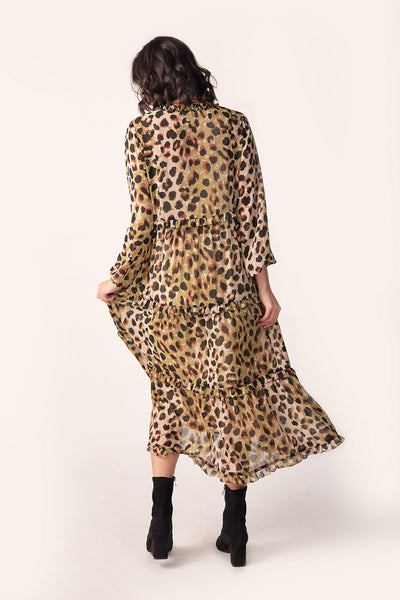 Lemon Tree Macy Dress And Singlet - Sage Leopard