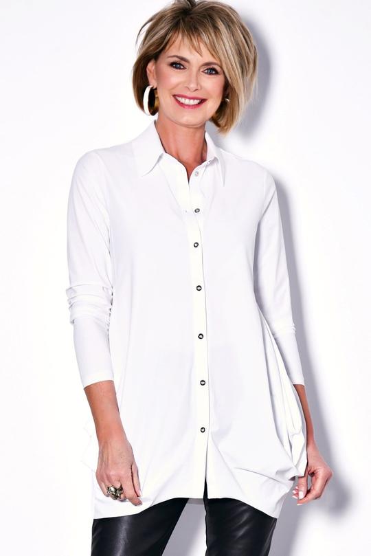 Paula Ryan Hitched Shirt-White