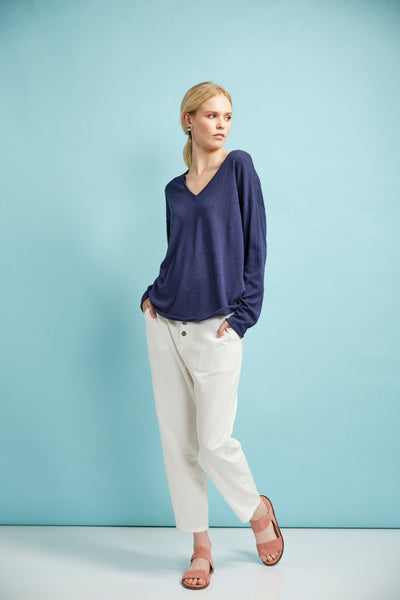 Nineteen/46 Sunrise Sweater - Light Blue Chambray