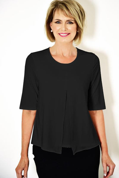 Paula Ryan Box Pleat Half Sleeve Top