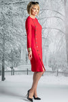 Paula Ryan Side Buttoned Dress - Red