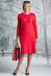 Paula Ryan Side Buttoned Dress - Red
