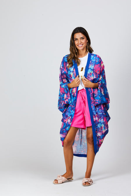 Plain Kimono Khaki Long
