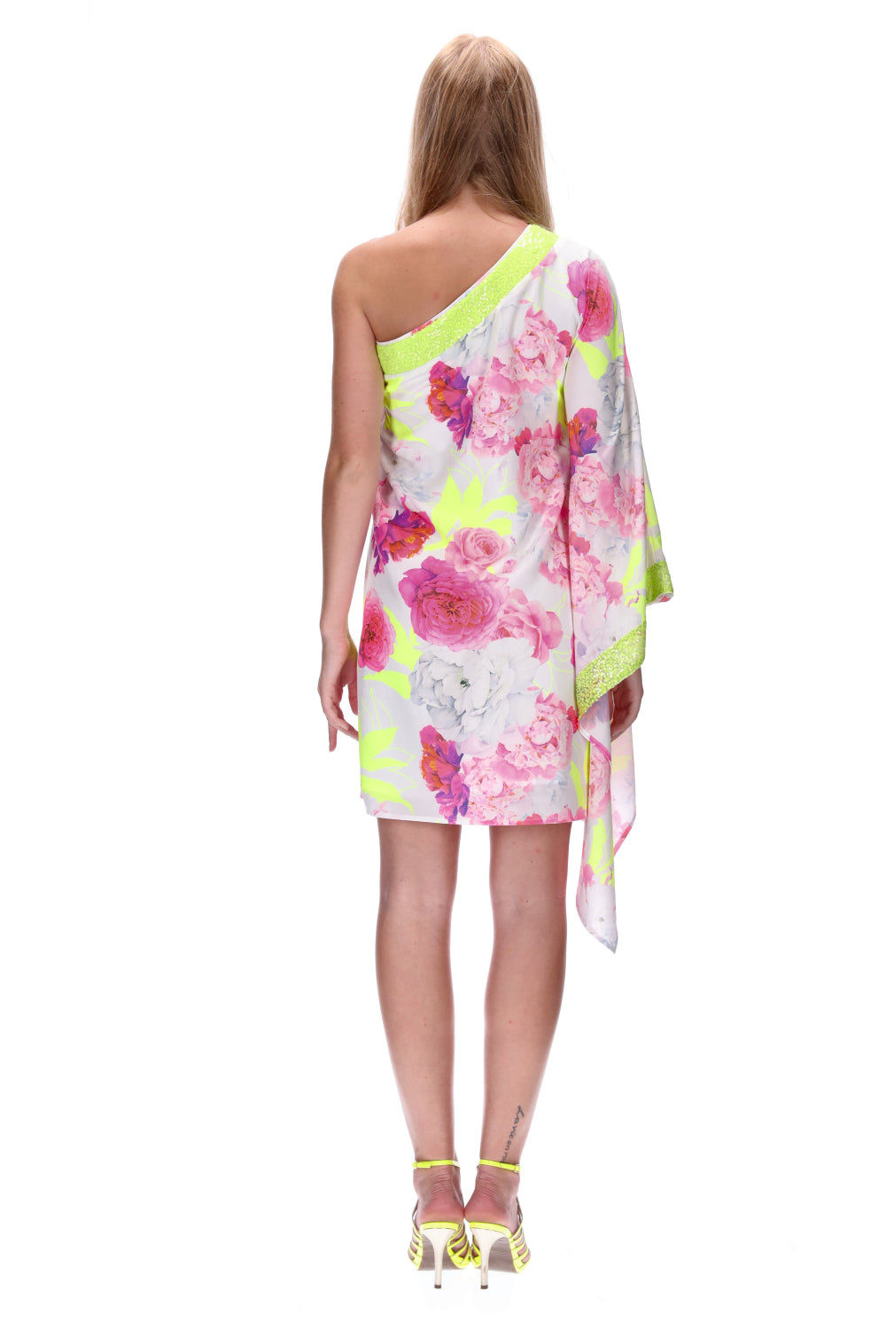 augustine one shoulder dress Pink Multi Crochet One-Shoulder Mini Dress | Womens | XX-Small (Available in XS, XL) | 100% Polyester