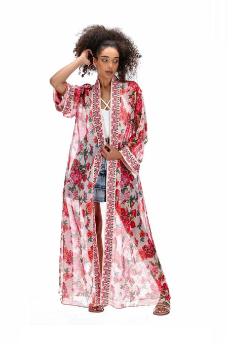 Plain Kimono Khaki Long