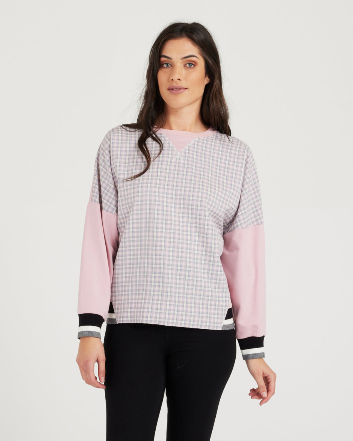 Seduce Relaxed Top - Grey / Pink