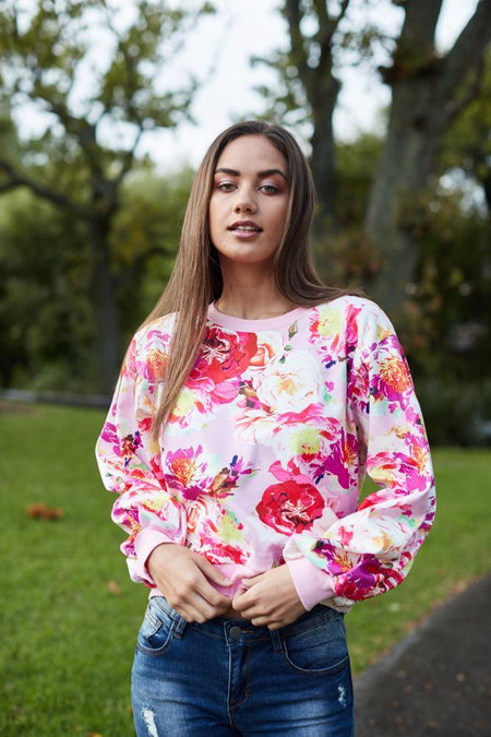 Augustine Pink Blooms Sweater
