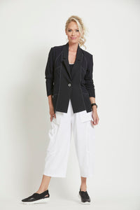 Paula Ryan Tailored Summer Jacket - Microjersey-Navy