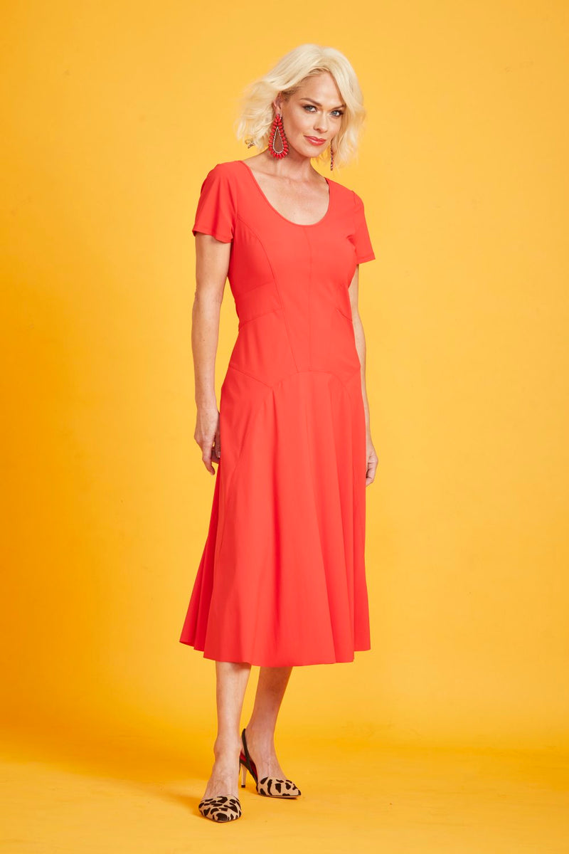 Panelled Short Sleeve Dress - Paula Ryan