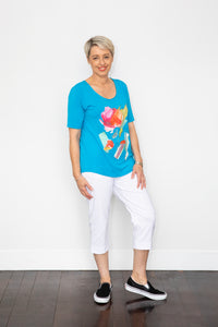 Bittermoon Brush Stroke Tee - Turquoise