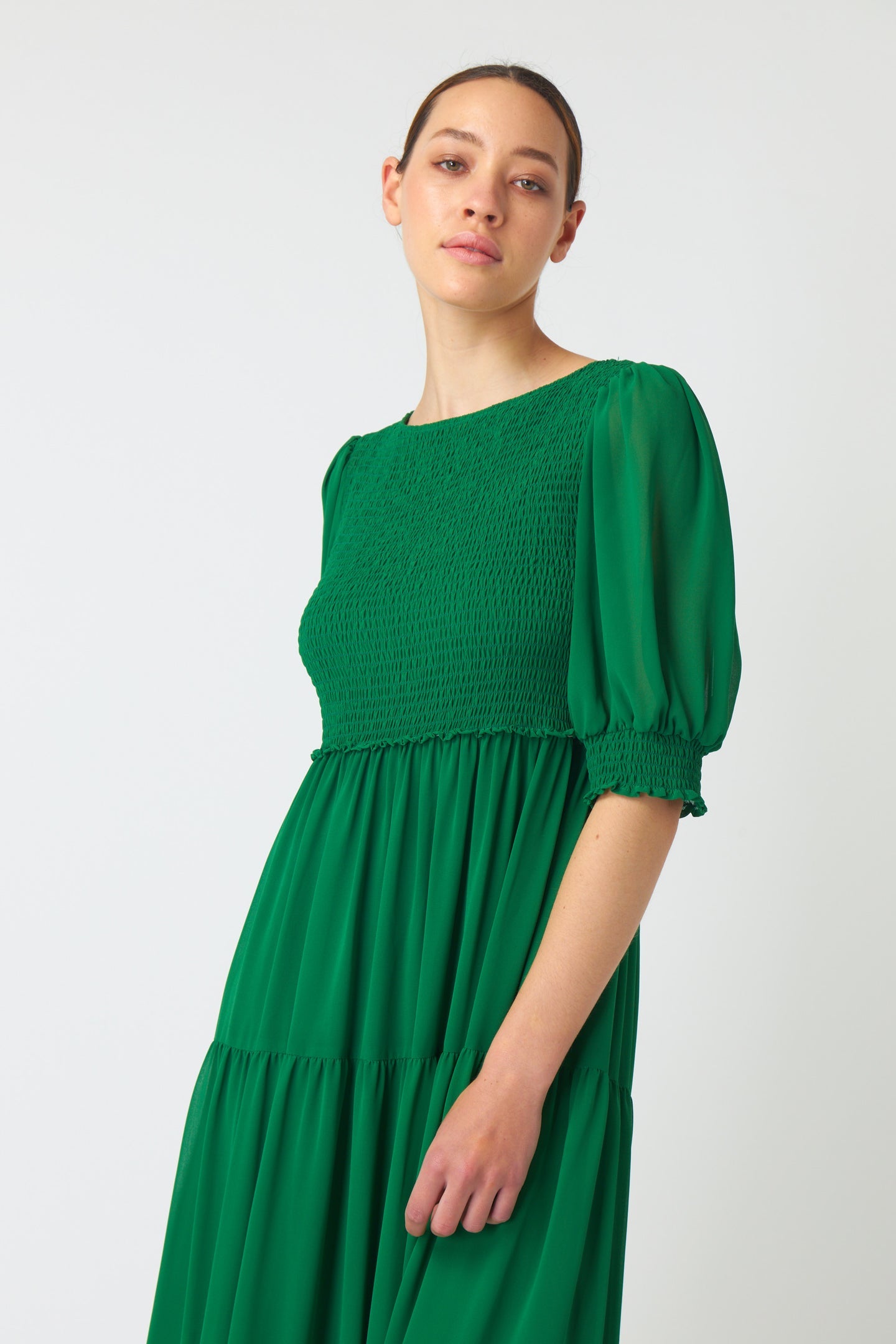 Sylvester Billowy Dress - Emerald ROSSELLINI + SHINE Sylvester Billowy Dress - Emerald ROSSELLINI + SHINE