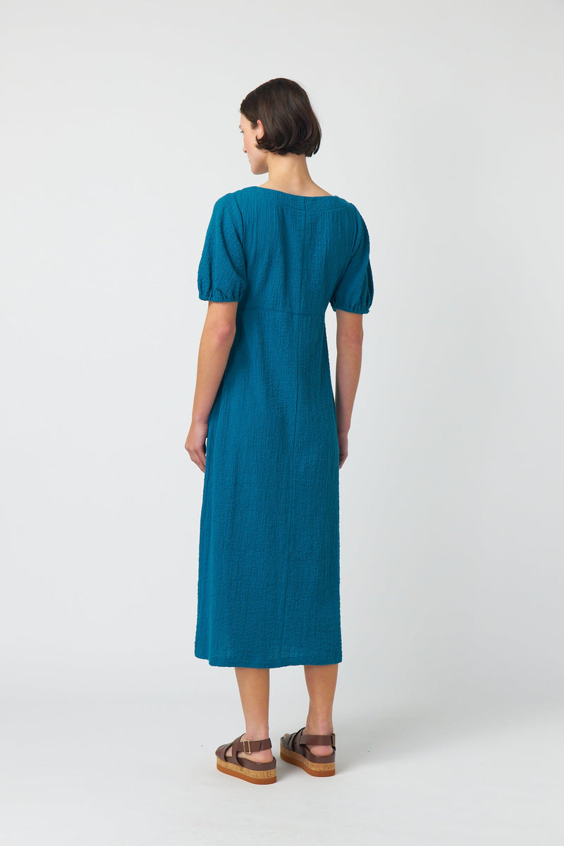 Sylvester Crinkle Midi Dress - Turquoise