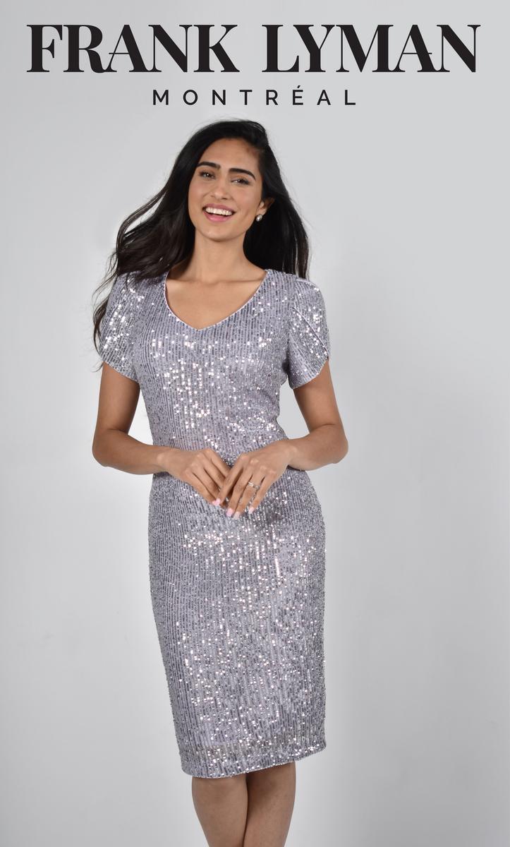 Frank Lyman Lilac Dress With Silver Sequins