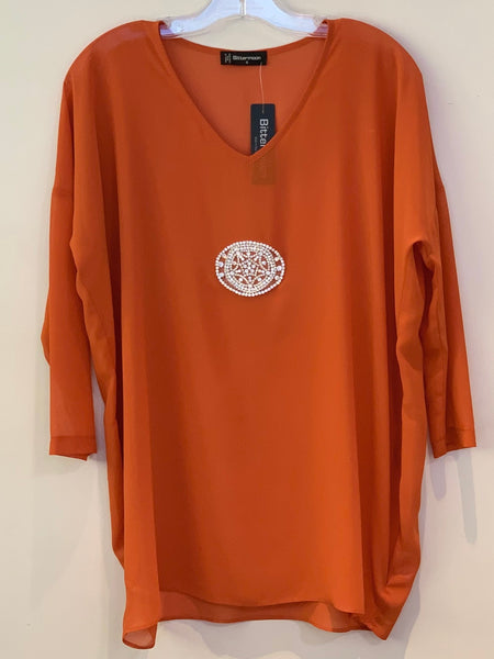 Bittermoon Diamante Top - Orange