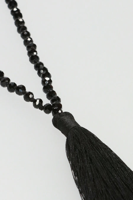Tassel Necklace -  Black/White