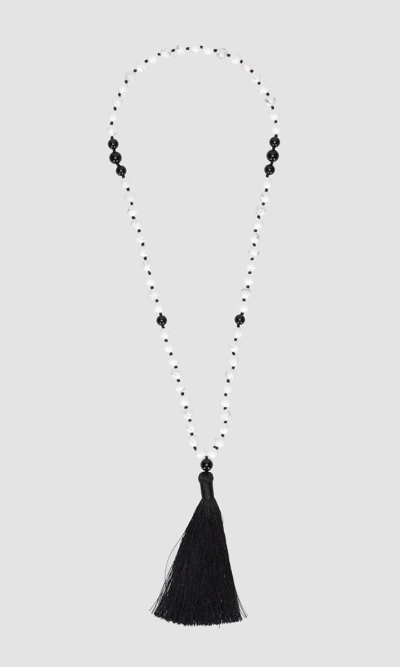 Tassel Necklace -  Marble/Black