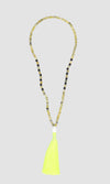 Tassel Necklace - Wood/Yellow