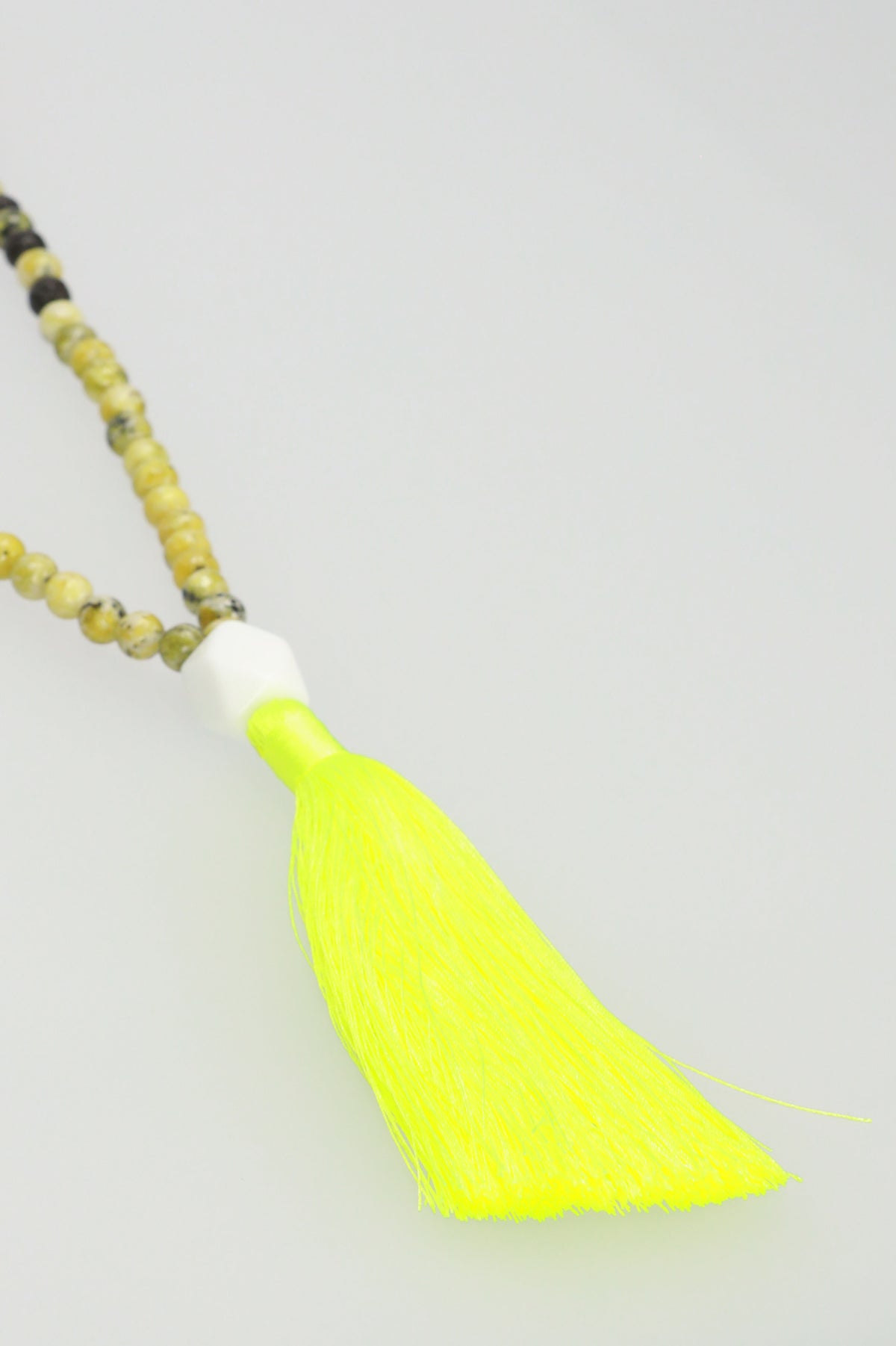 Tassel Necklace - Wood/Yellow