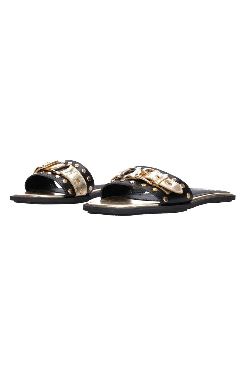 Hey Monday Florence Slide Black & Gold Sold Out Style