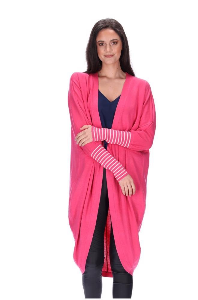 Augustine Dark Pink Merino Blend Kimono Cardi