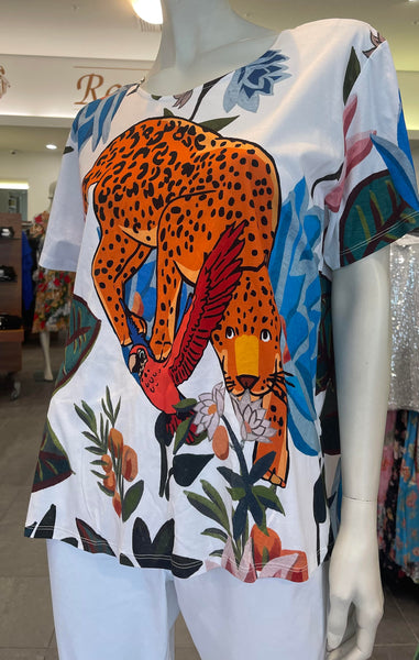 David Pond Perfect Tee - Tropical Tiger Print