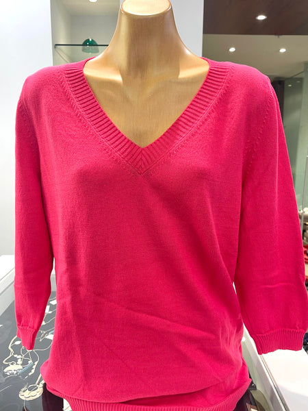 Optimum 3/4 Sleeve Top - Lipstick